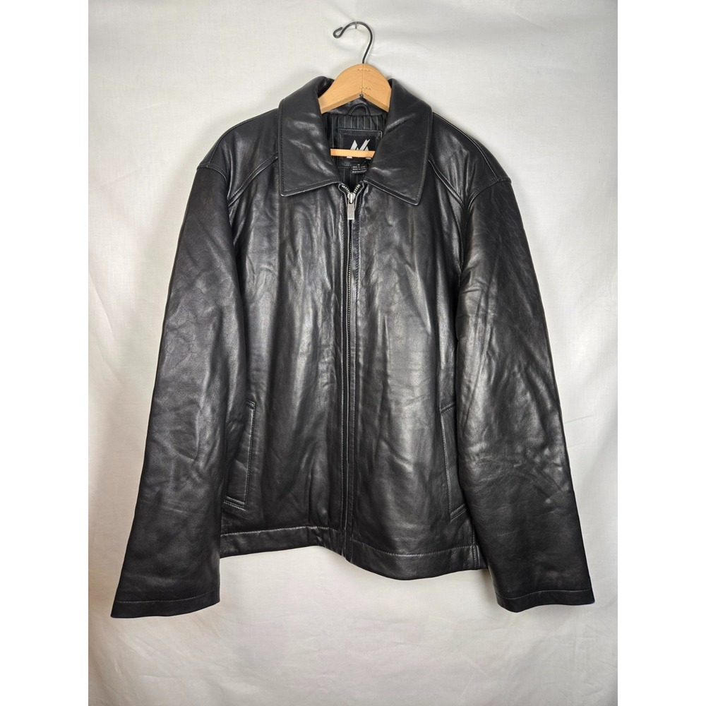 G-iii Apparel Men's Leather Jacket Black Size Medium Buttery Soft Vintage Y2K